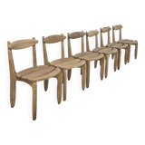 Oak Dining Chairs by Guillerme & Chambron