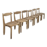 Oak Dining Chairs by Guillerme & Chambron