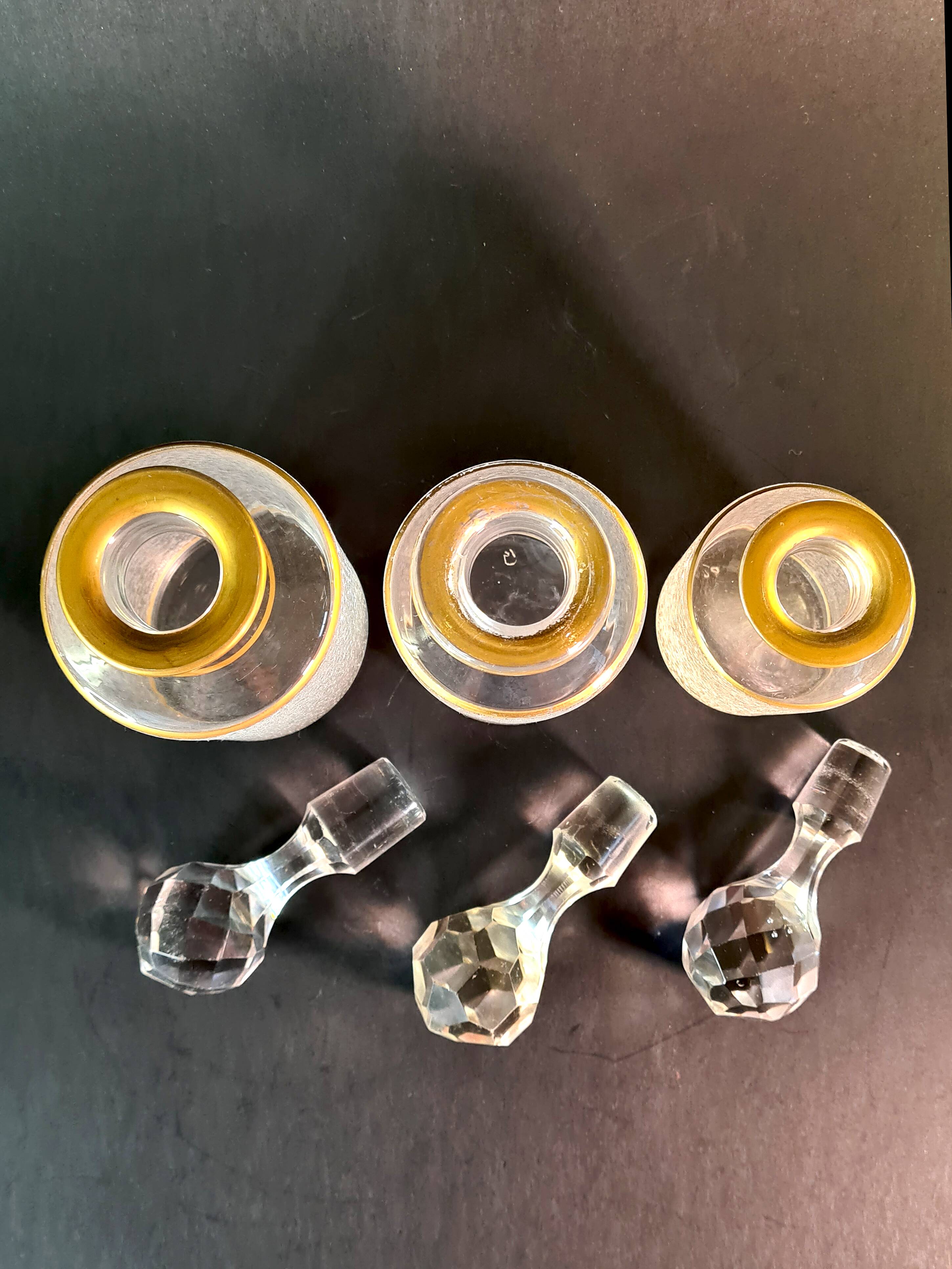 Napoleon III frosted crystal toilet set by Saint Louis