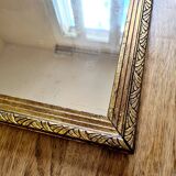 Art Deco mirror gilded with gold leaf – landscape format 47x37 cm