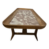 Marble and wood coffee table