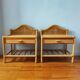 Paire de tables de chevets vintage 80 en rotin clair