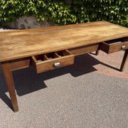 Table de ferme en Chêne 1900 France 2 tiroirs