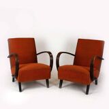 Czech Bentwood Lounge Chairs by J. Halabala for Up Závody, 1950s, Set of 2