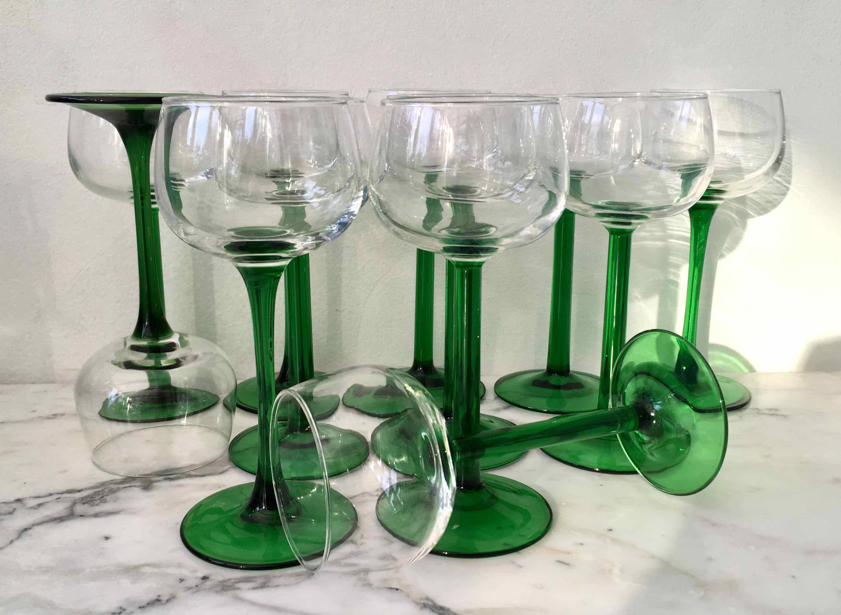 12 Alsace crystal wine glasses