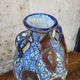 Filigree vase, ceramic, leather, enamel and metal, 19th century - Safi, Morocco