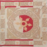 Hand knotted rug, vintage turkish rug 135x142 cm