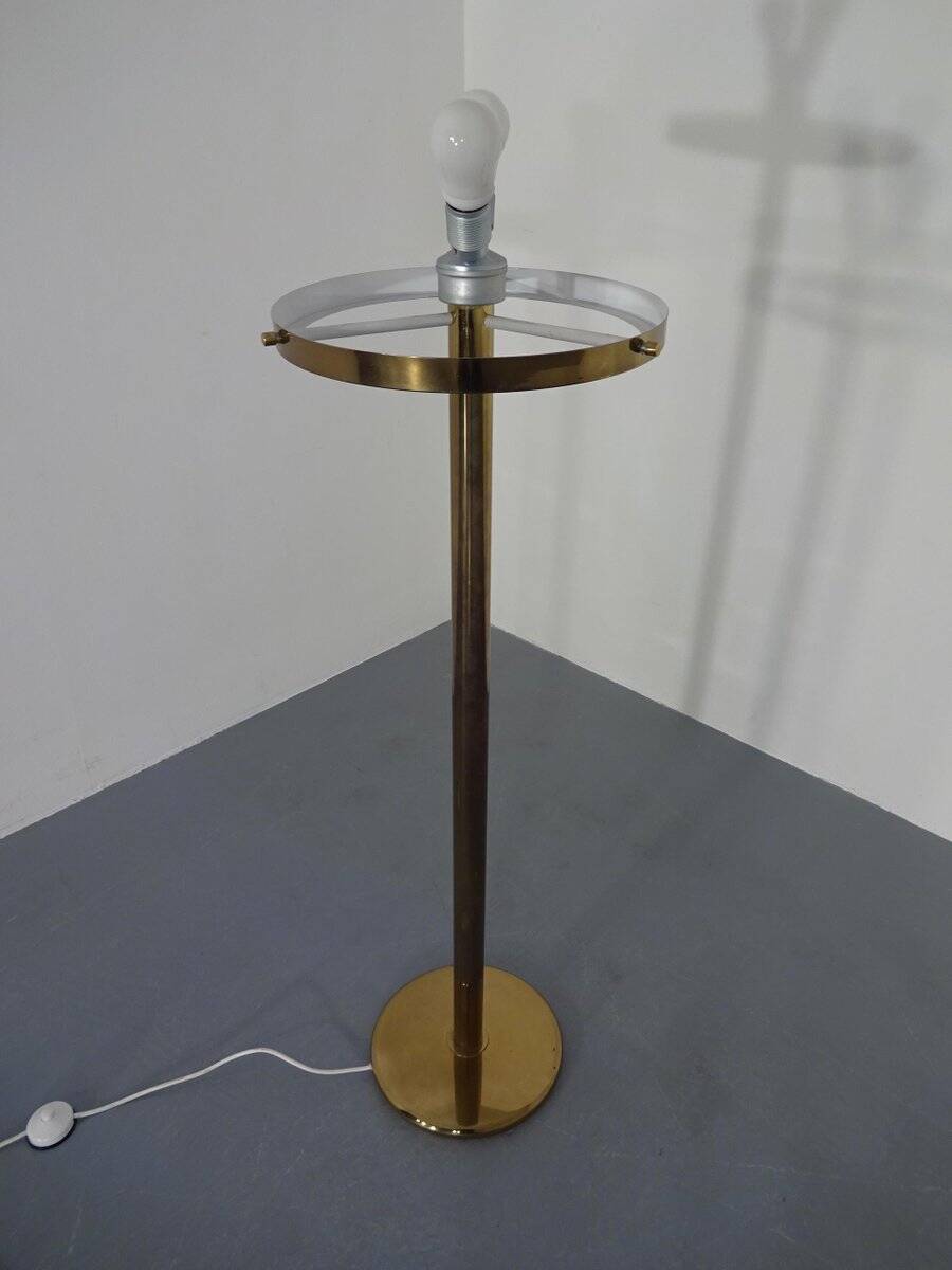 Brass and Glass Floor Lamp, 1970s