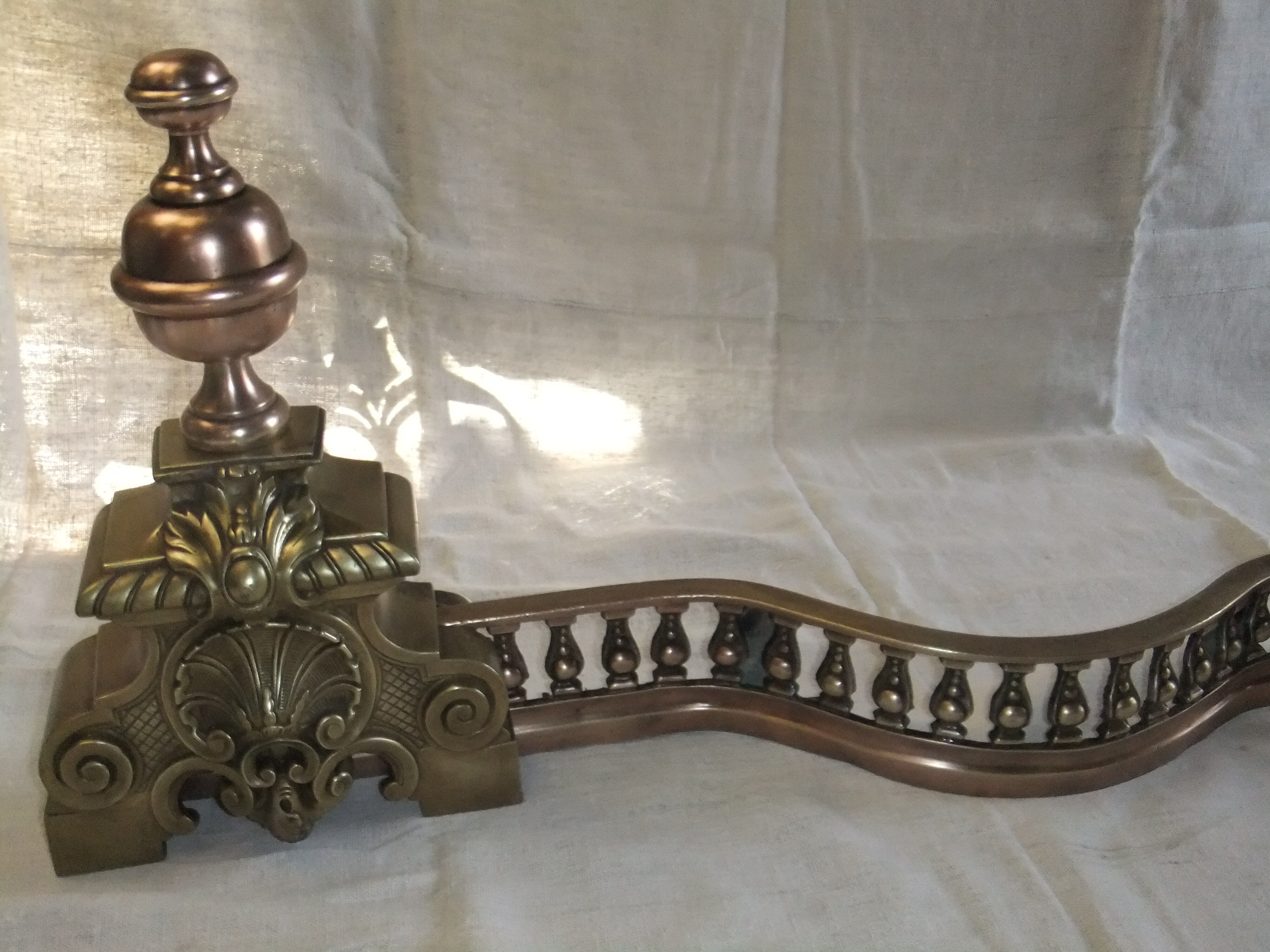 Bronze fireplace bar XIX Front trim Fireplace accessory Louis XV