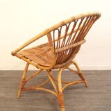 Rohe Noordwolde (Dutch) vintage rattan armchair from the 1960s design Dirk van Sliedregt