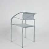 Vintage ‘Carrè VI’ metal arm chairs by Fly Line Italy 1990s
