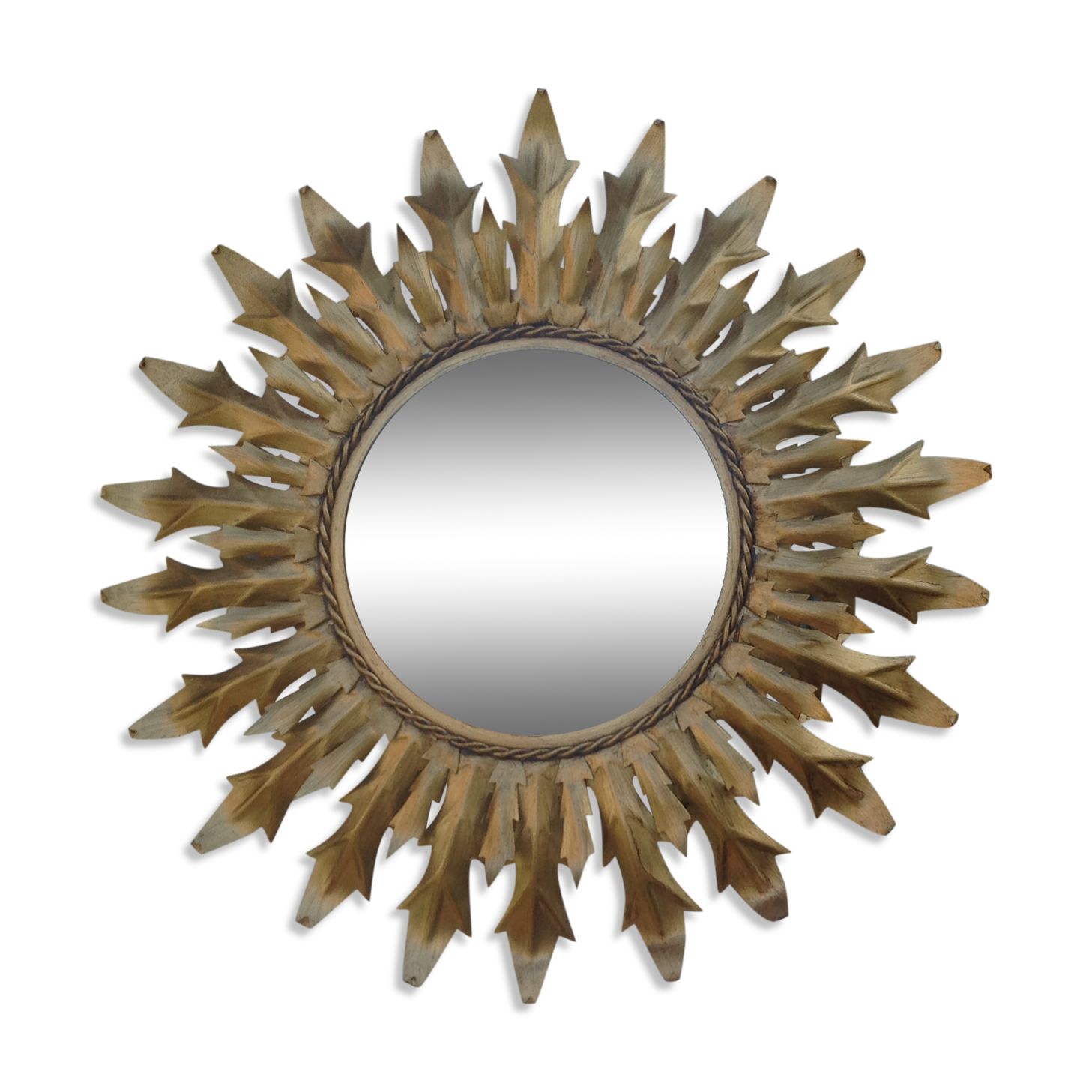 Vintage metal sun mirror,  70