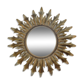 Miroir soleil vintage en métal, années 70