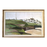 1961 Mid-Century Modern "Brittany" Vintage Expressionist Landscape Oil Painting, Framed