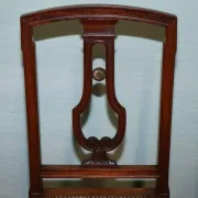Set of Vintage Wooden Dining Chairs with Carved Details