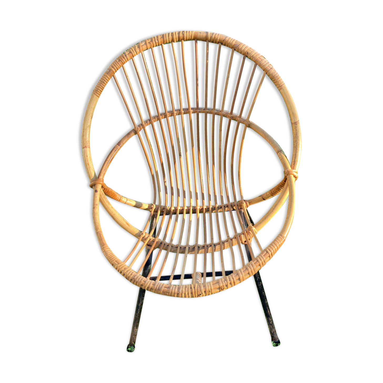 Rattan armchair Dirk Van Sliedregt for Rohe Noordewolde 60s