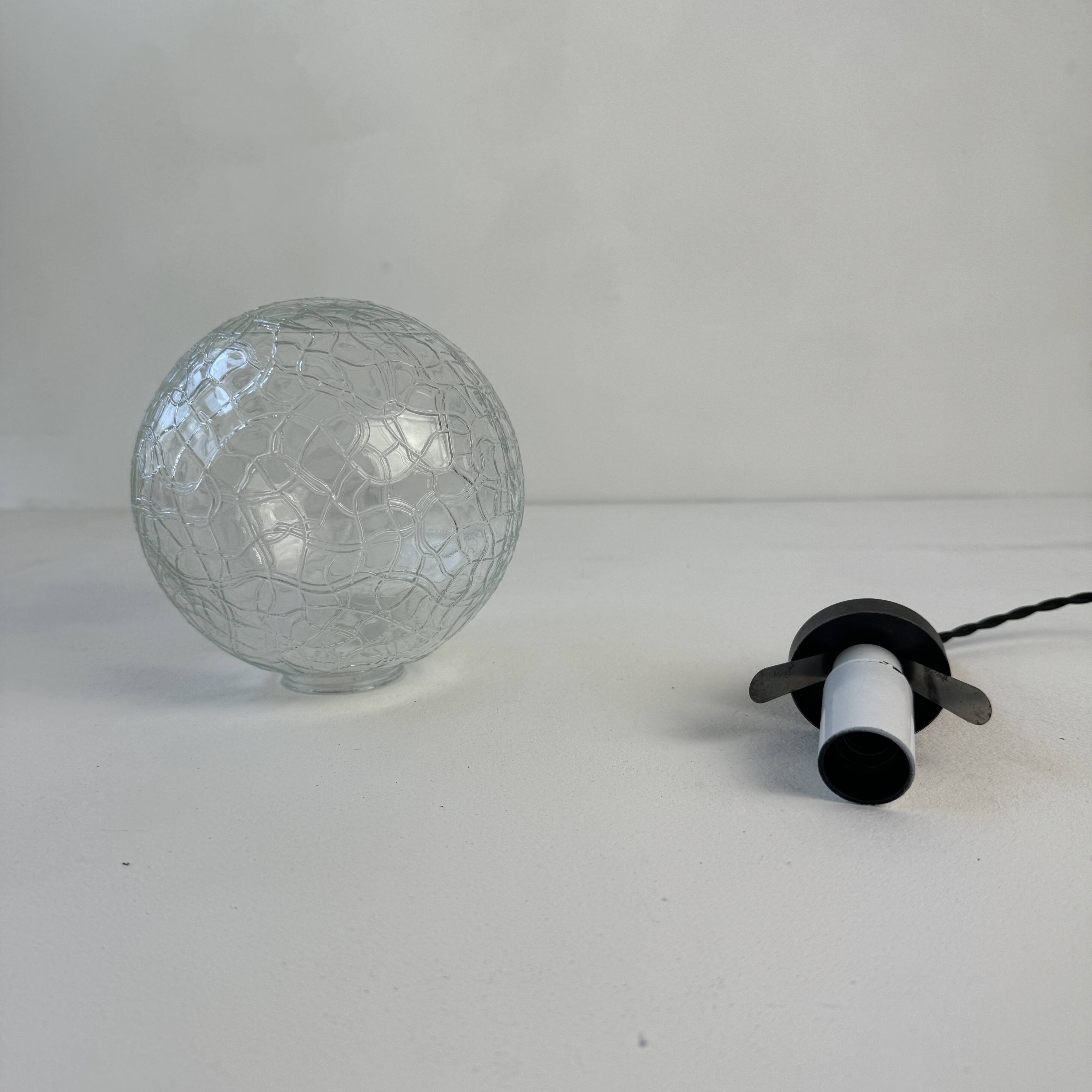 Pair of vintage textured glass pendants