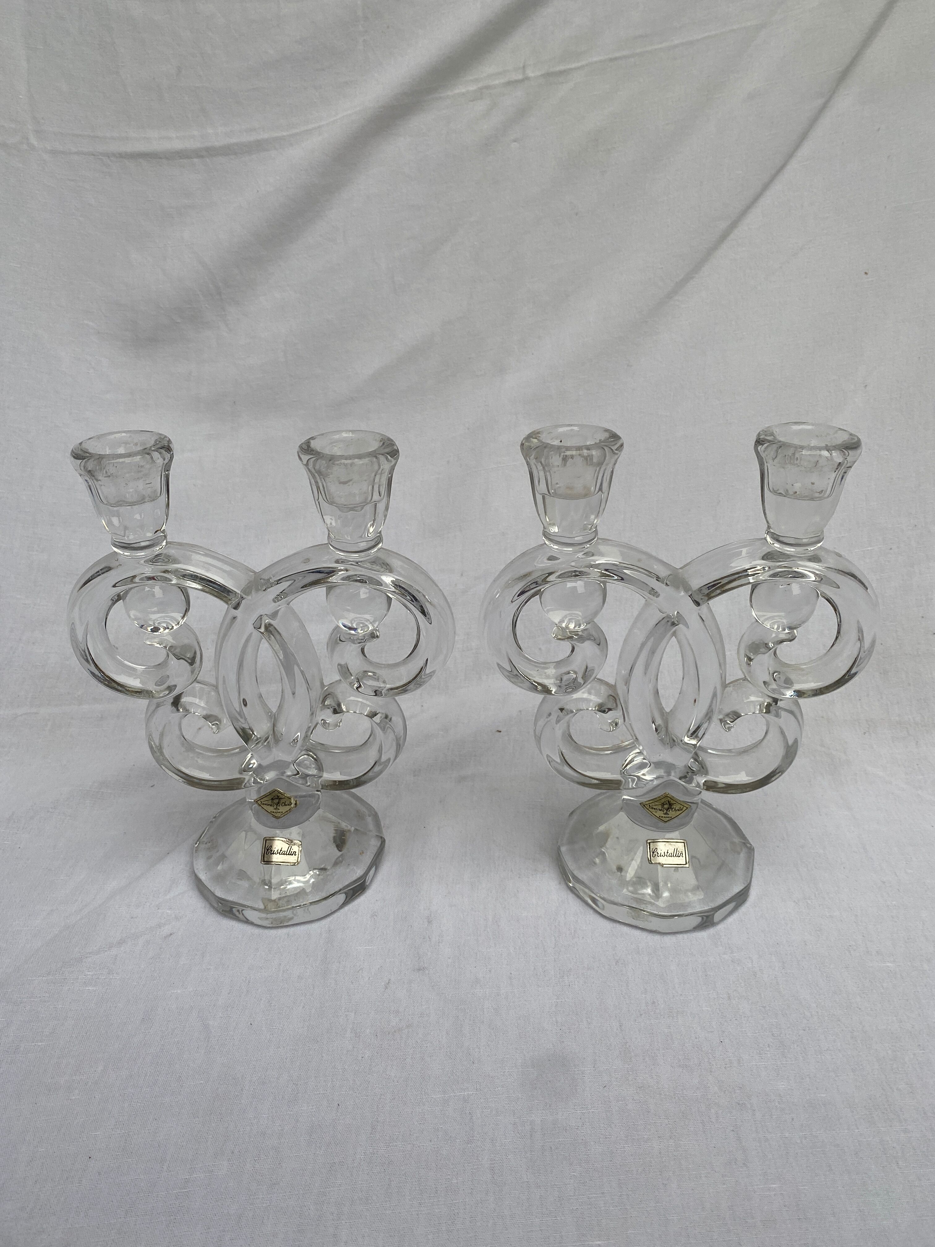 Pair of Cristallin candle holders