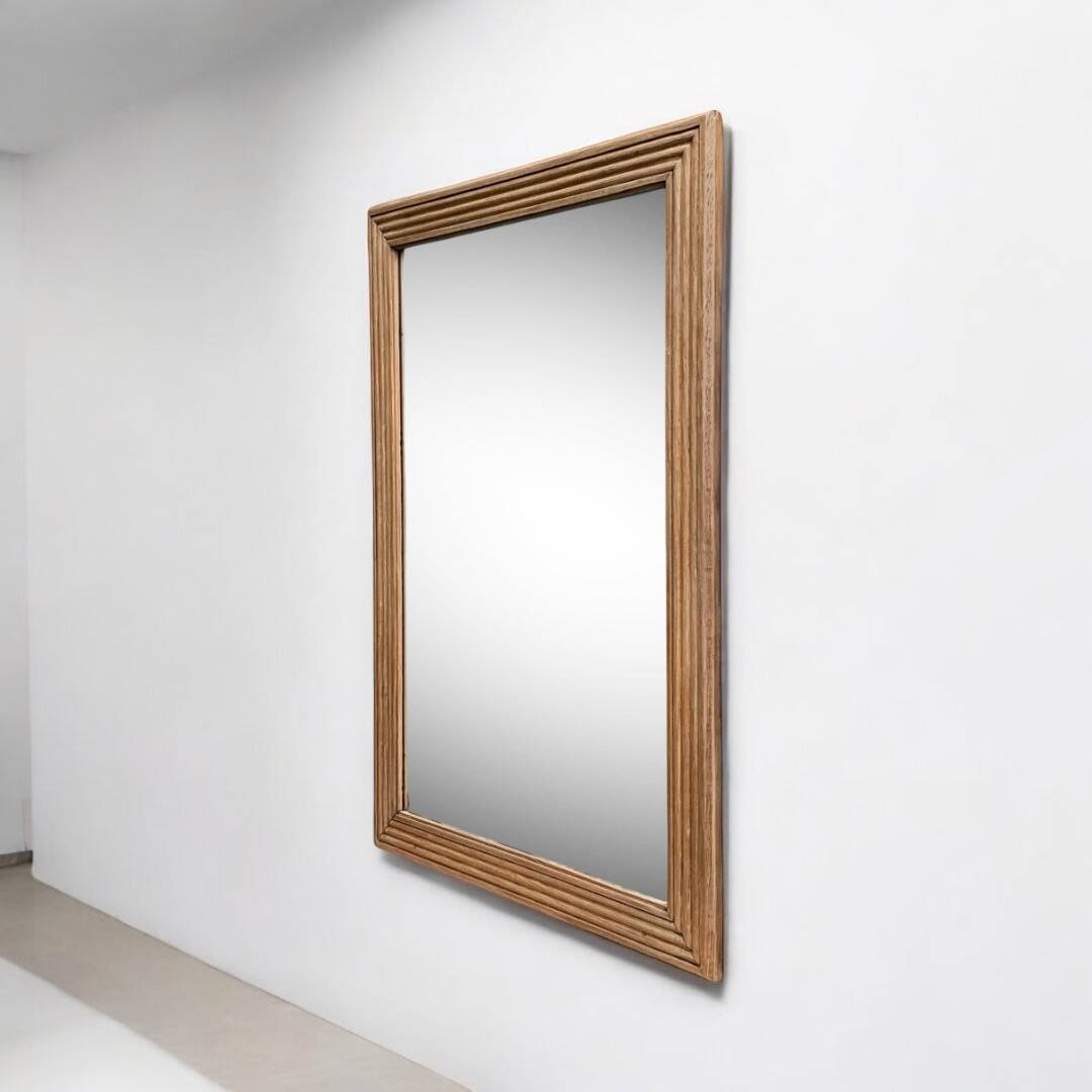 1940 beveled mirror solid raw oak 74x104