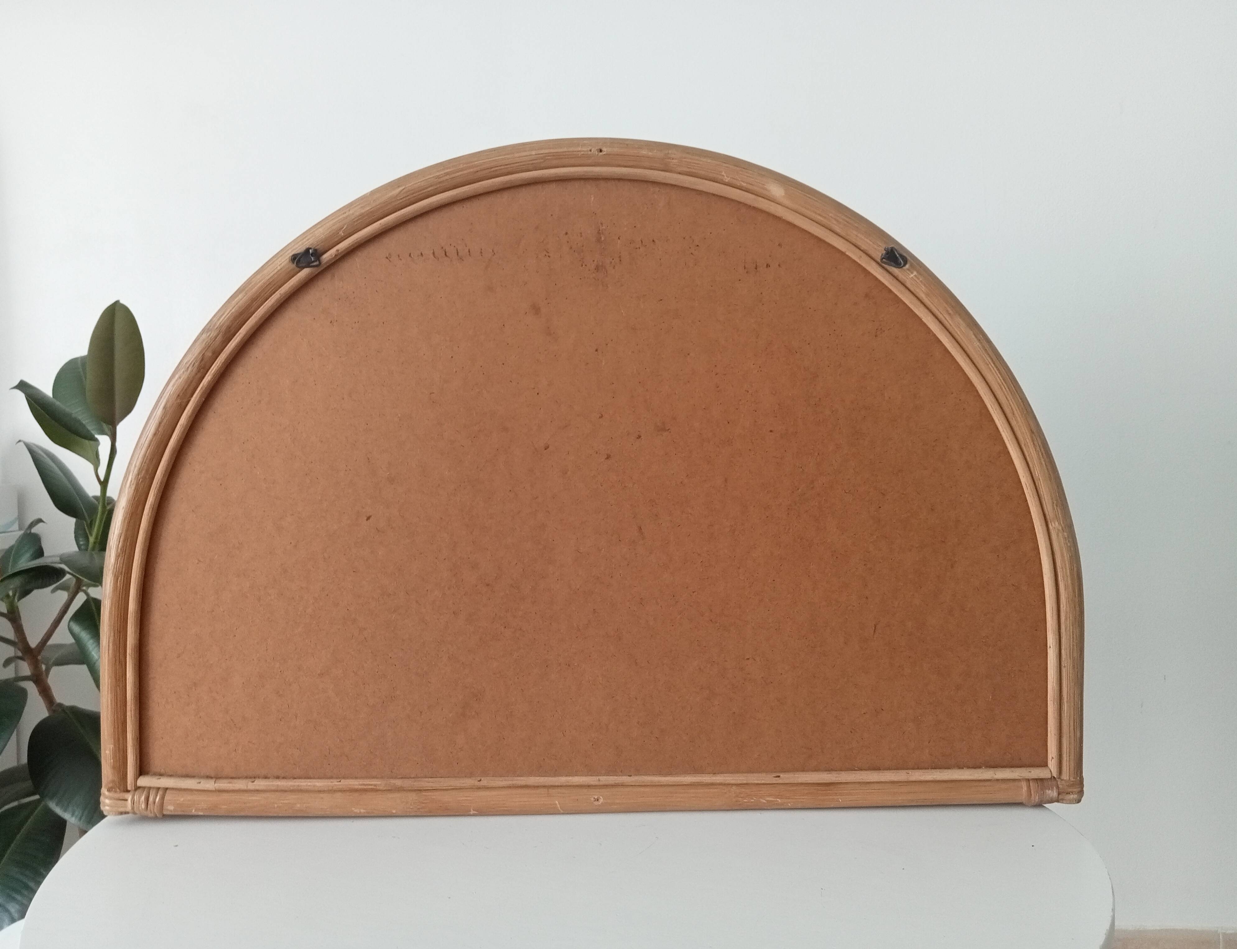 Miroir tablette vintage en rotin