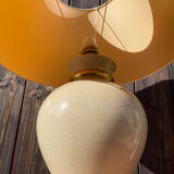 Lampe en émail beige craquelé brillant
