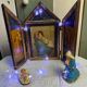 Vintage wooden religious triptych