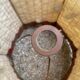 Vintage 70's wool lampshade