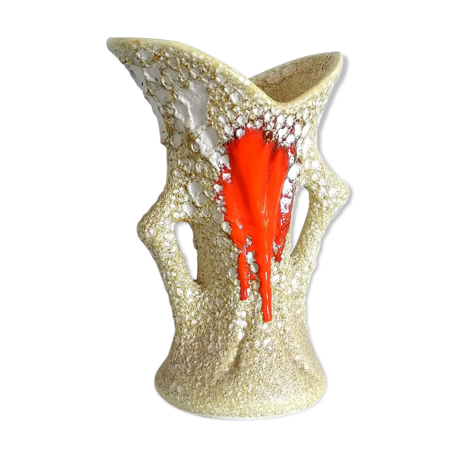Vase fat lava style Vallauris 1970