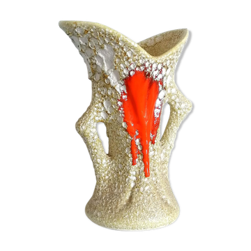 Vase fat lava style Vallauris 1970