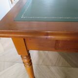 Minister's desk style L. Philippe – 2 drawers – cherry wood – faux leather desk mat