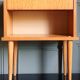 Nightstand in golden oak veneer. Around 1970.