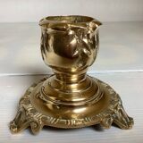 Tripod candlestick in worked bronze