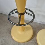 Set of 2 high bar stools from the 70s, friedrich stückenbreker design, vintage plastic