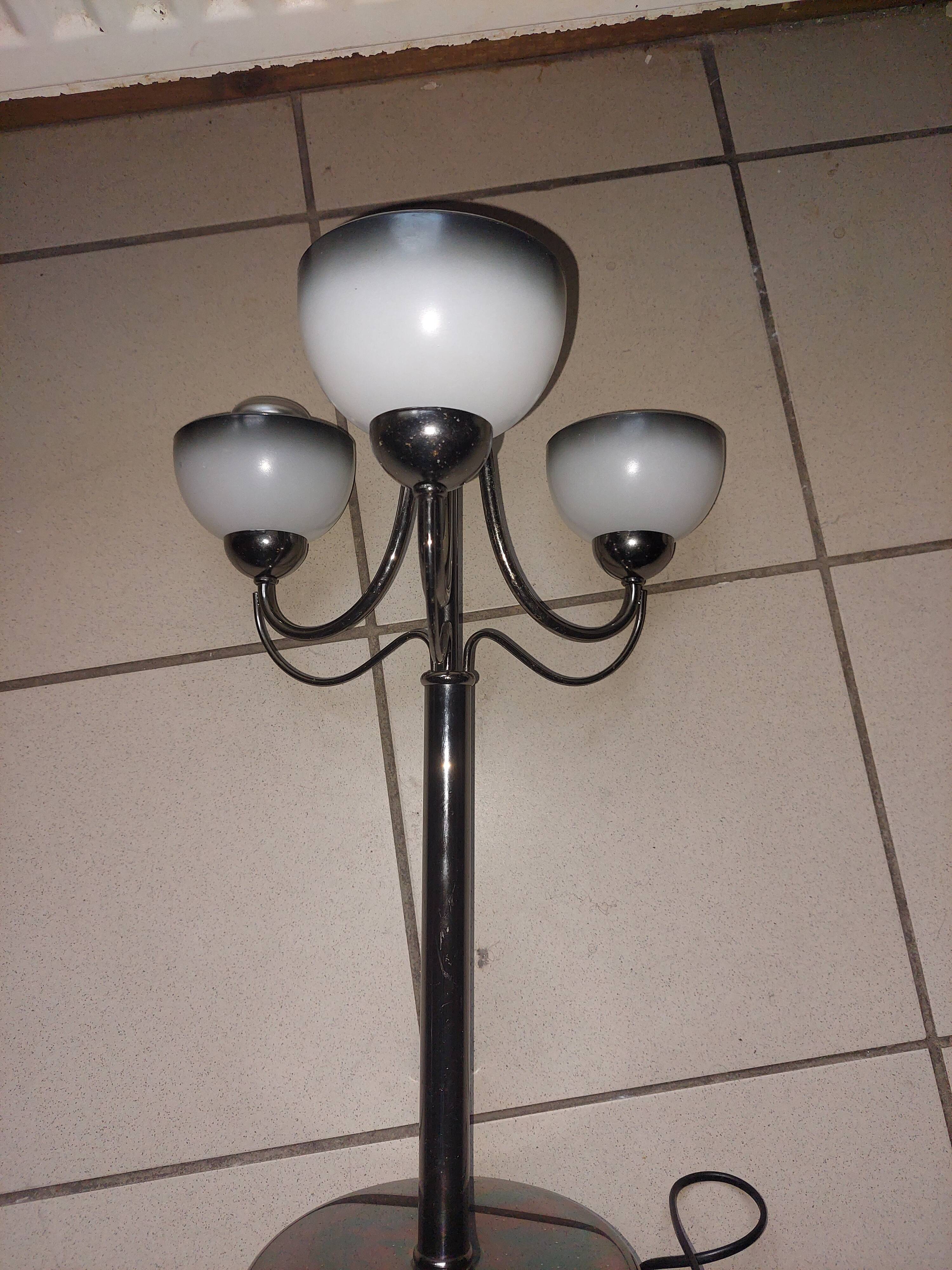 Vintage chromed metal table lamp used