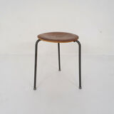 Teak and metal tripod stool, Denmark 1960's