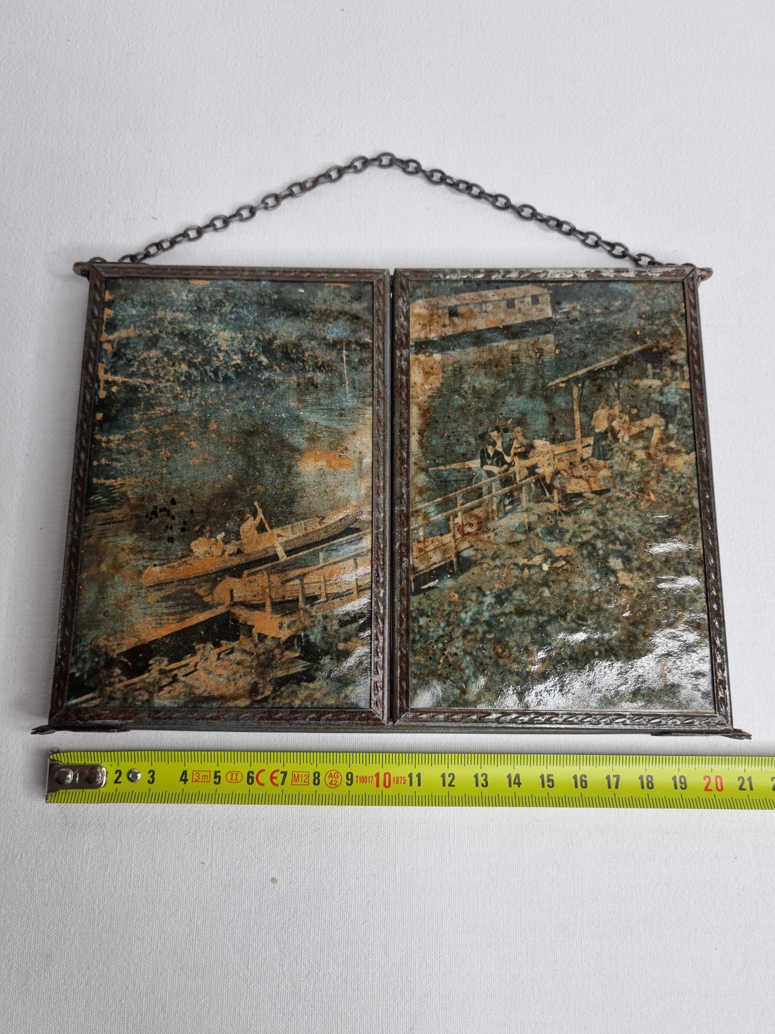 Vintage triptych mirror to hang or pose