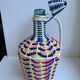 Scoubidou bottle with blue pink and yellow handle 70s