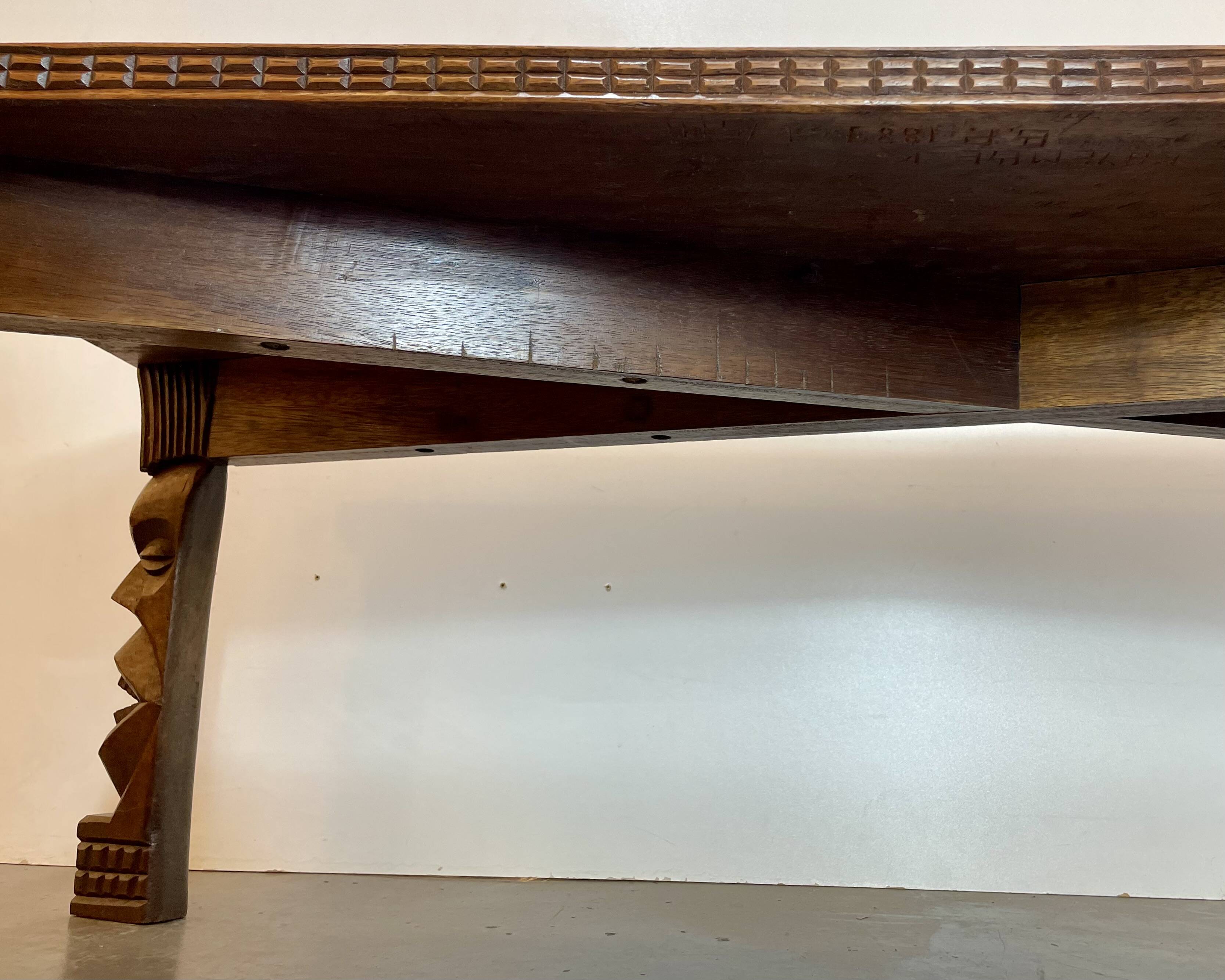 Hand-carved Congolese coffee table, 1989