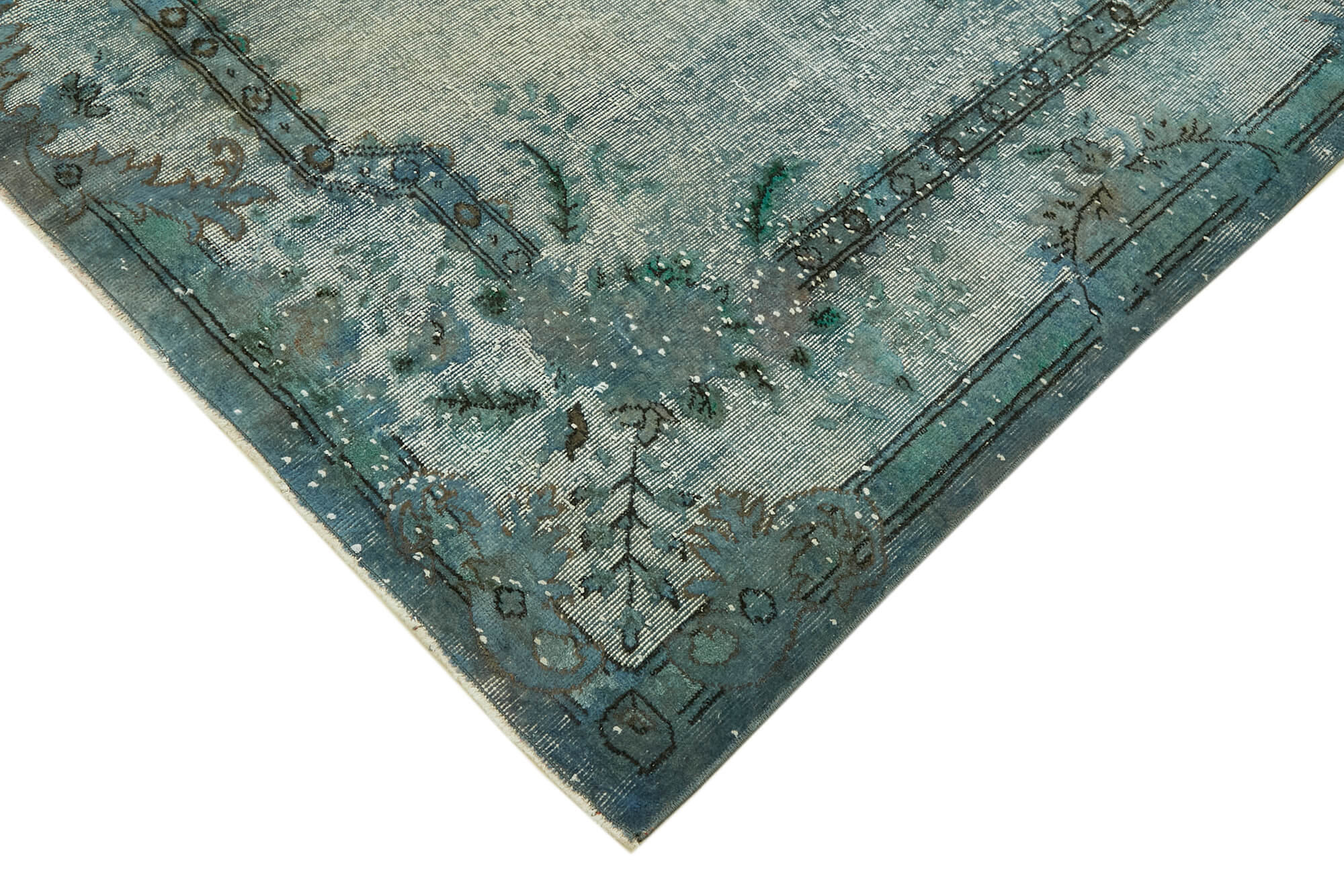 Handmade Contemporary Turkish 1970s 189 cm x 296 cm Blue Carpet