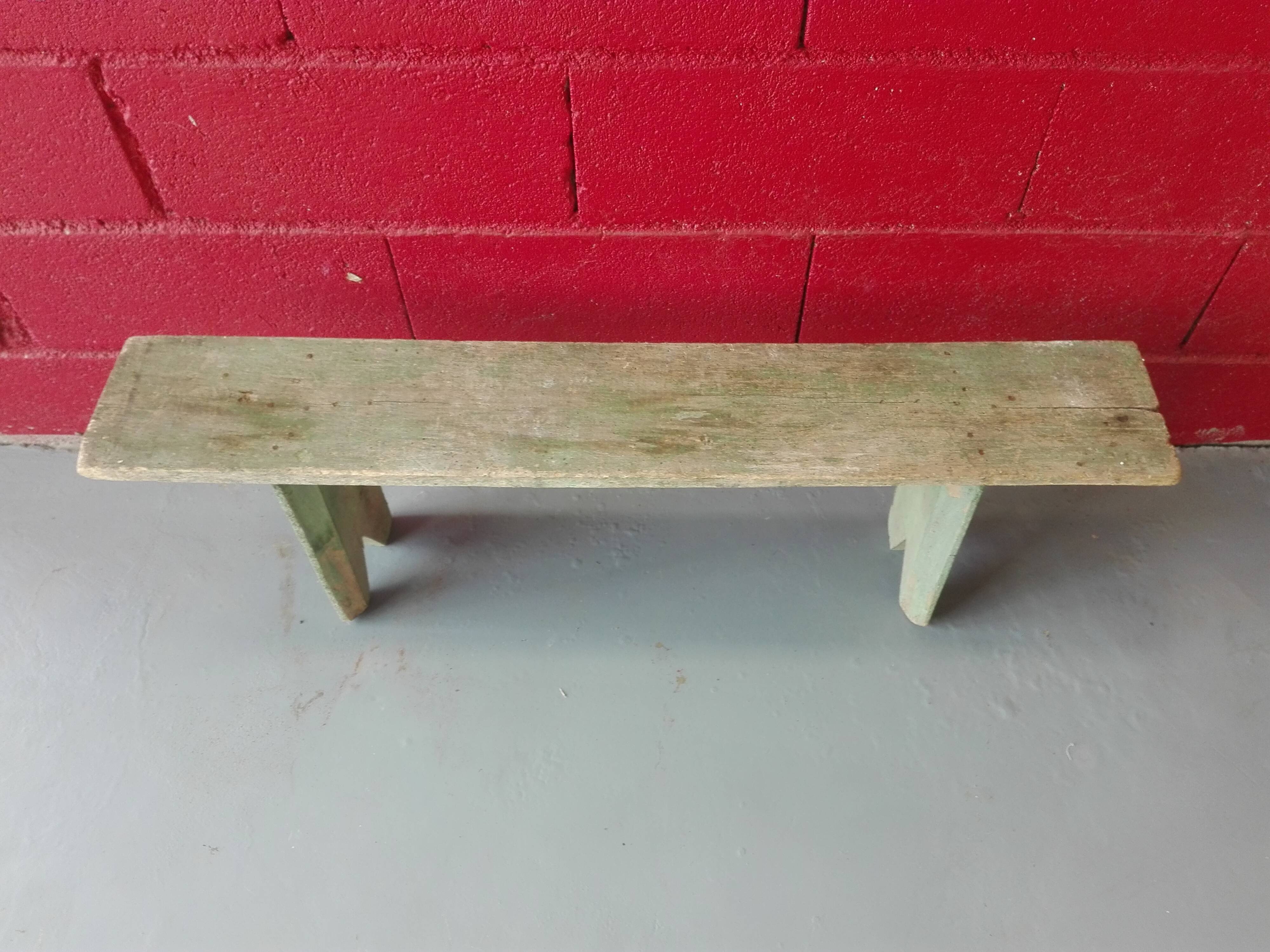Original green patina bench