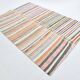 7x9 Mid Century Modern Handmade Striped Vintage Kilim Rug, 184x271Cm