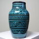 Small Safi vase, Moroccan vintage turquoise handcrafted pottery