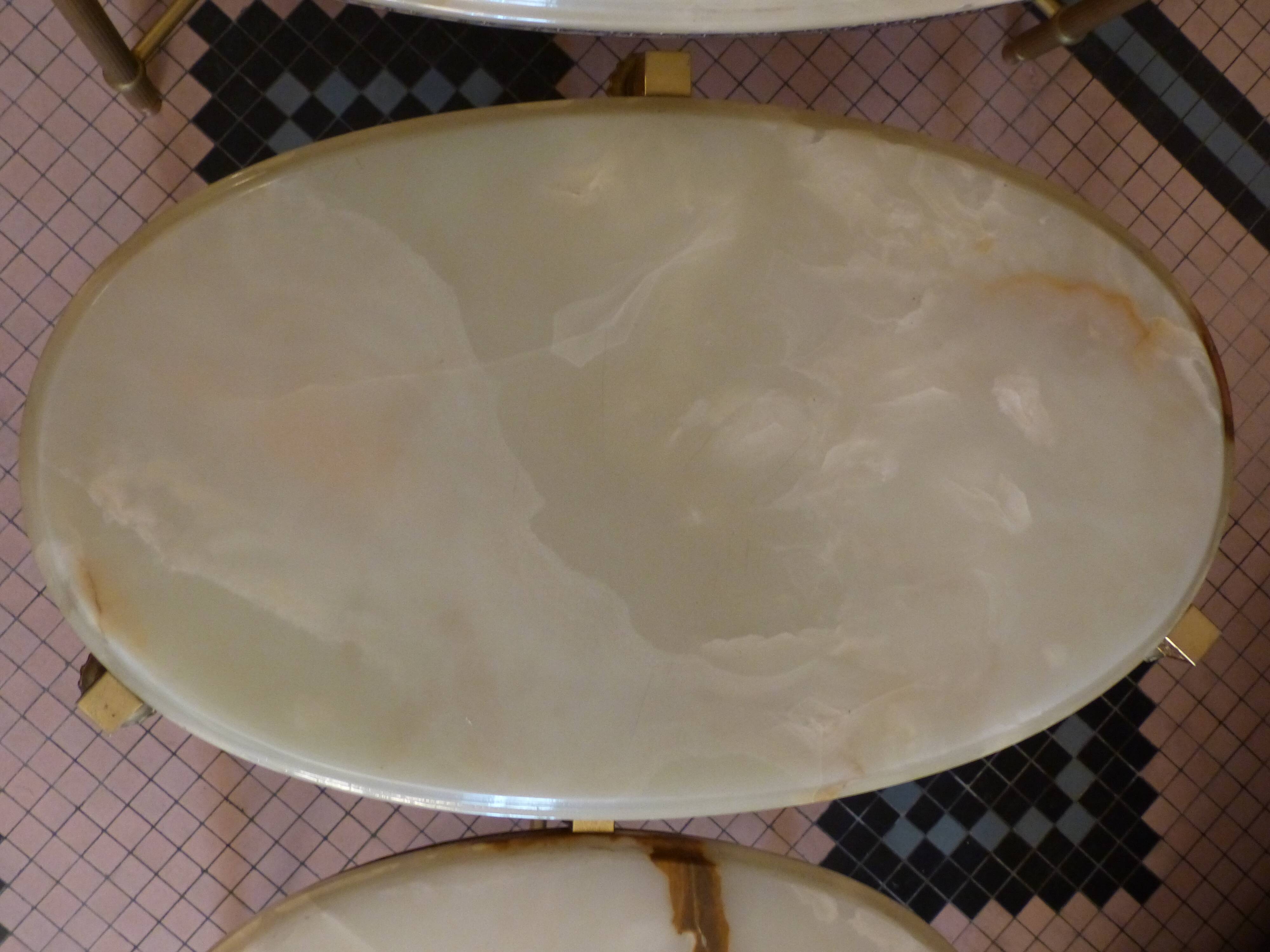 Marble and brass nesting tables