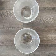 Pair of modernist salad bowls in Scandinavian style.