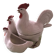 Roosters mustard salt and pepper shakers
