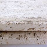 Glass and Travertine Coffee Table, Willy Ballez, 1970s