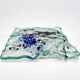 Grand centre de table en verre fusionné – pièce sculpturale abstraite