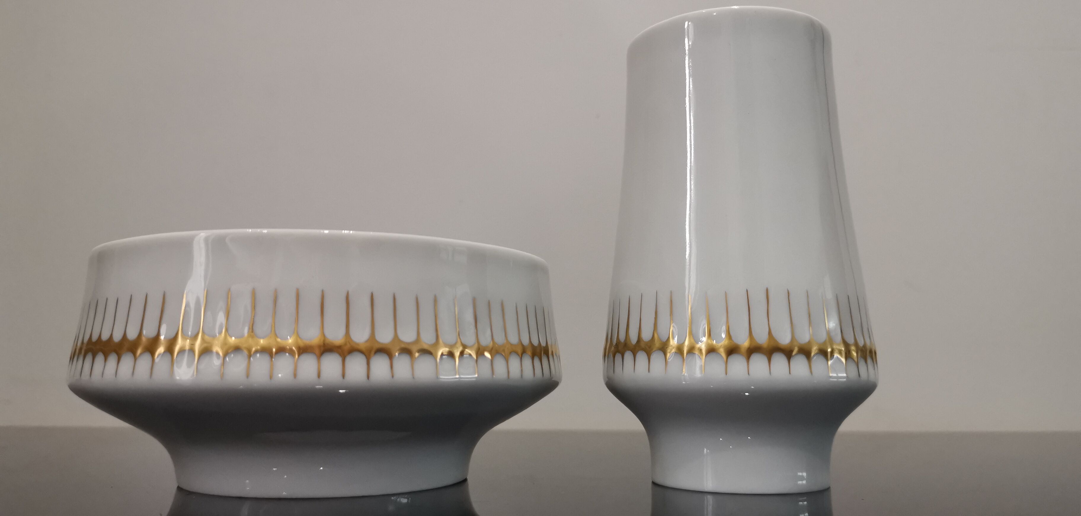 2 old ceramic pots made in Czechoslovakia circa 1960s-1970s