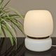 Lampe a poser tchèque en opaline blanche et laiton 1960
