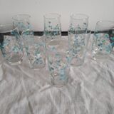 Set of 8 Arcopal glasses, Veronica model, Myosotis pattern